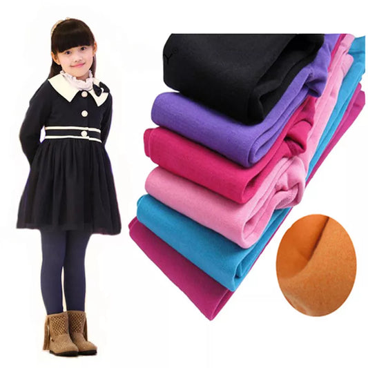 Girls Leggings Fleece Warm Candy Color Pants Girls Clothing 3-9 Year