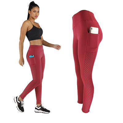 Yoga Pants with Pockets Four-Way Stretch Exercise Fitness Yoga Pants