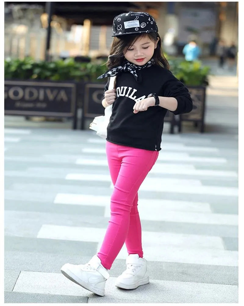 Girls Leggings Pencil Pants Skinny Leggings for Girls 3-12 Year