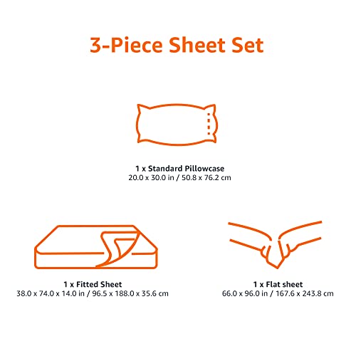 Amazon Basics Lightweight Super Soft Easy Care Microfiber 4 Piece Bed Sheet Set with 14-Inch Deep Pockets, Queen, Black, Solid