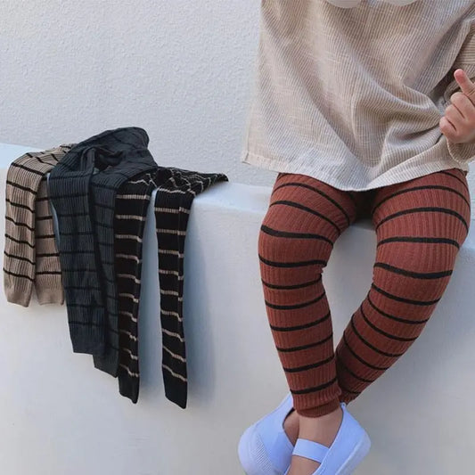 Kids-Girl-baby-toddler Leggings Striped Cute Stretchy