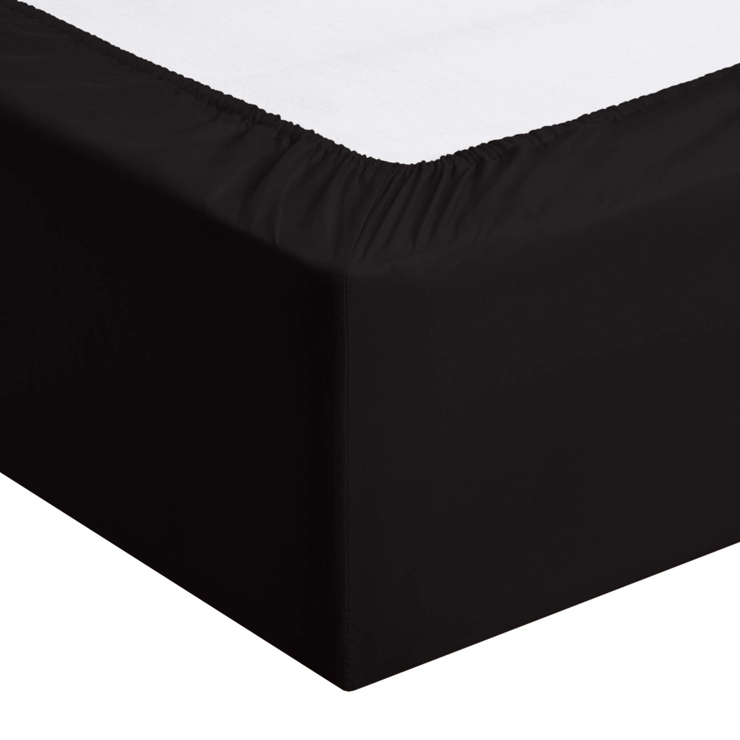 Amazon Basics Lightweight Super Soft Easy Care Microfiber 4 Piece Bed Sheet Set with 14-Inch Deep Pockets, Queen, Black, Solid