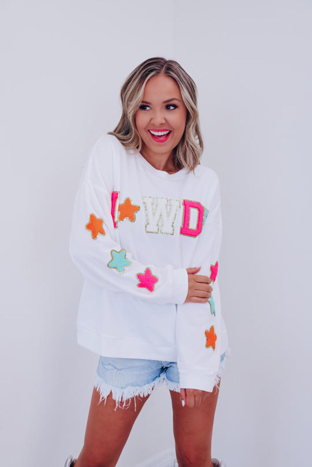 Sweatshirt Howdy Patch Graphic Casual