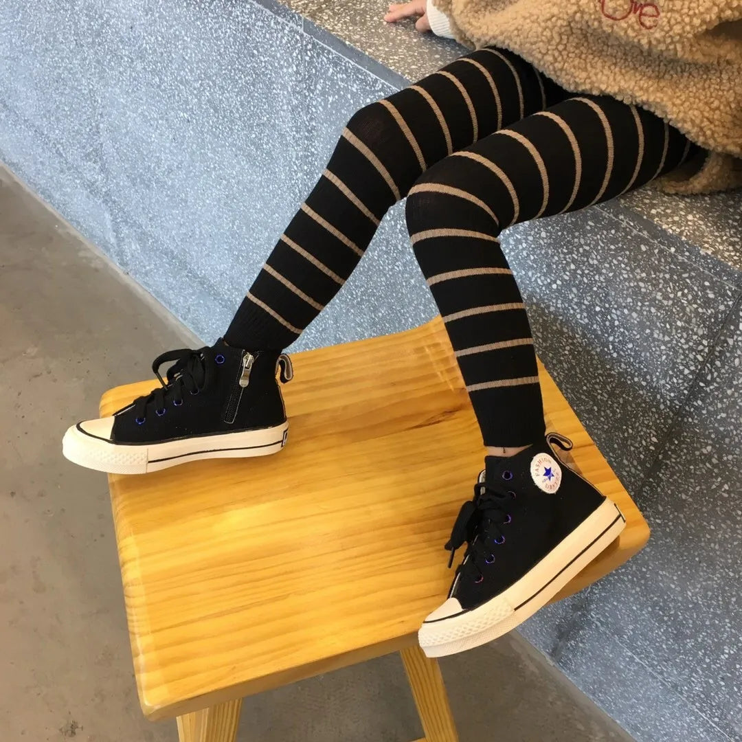 Kids-Girl-baby-toddler Leggings Striped Cute Stretchy