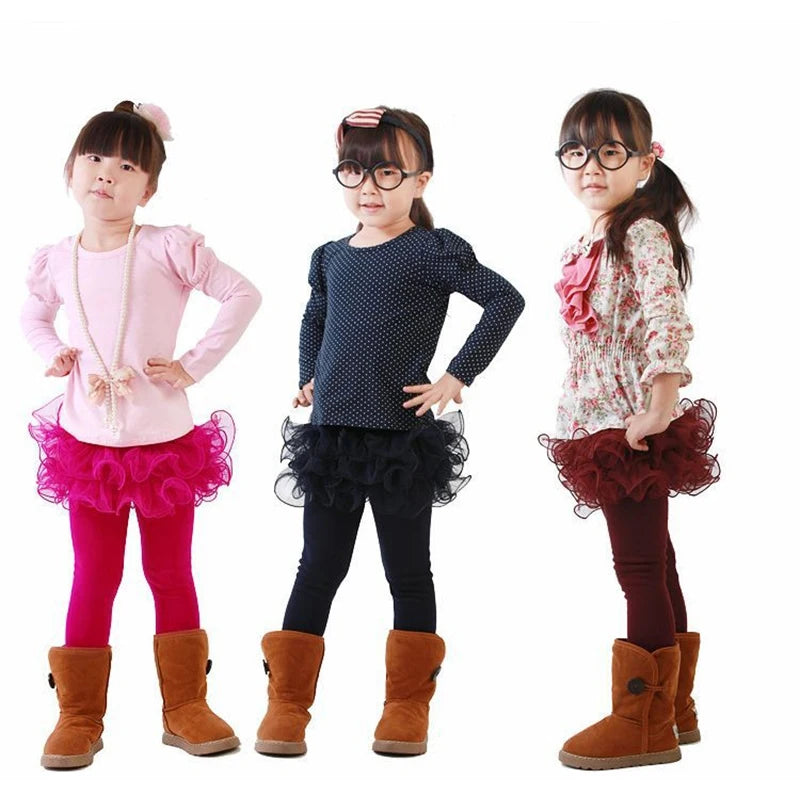 Girls Leggings Fleece Warm Candy Color Pants Girls Clothing 3-9 Year