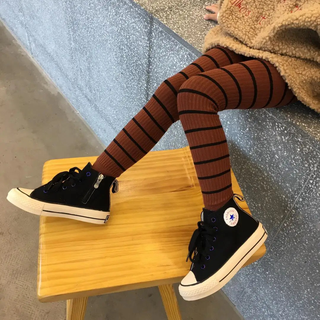 Kids-Girl-baby-toddler Leggings Striped Cute Stretchy