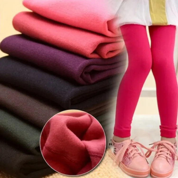 Girls Leggings Fleece Warm Candy Color Pants Girls Clothing 3-9 Year